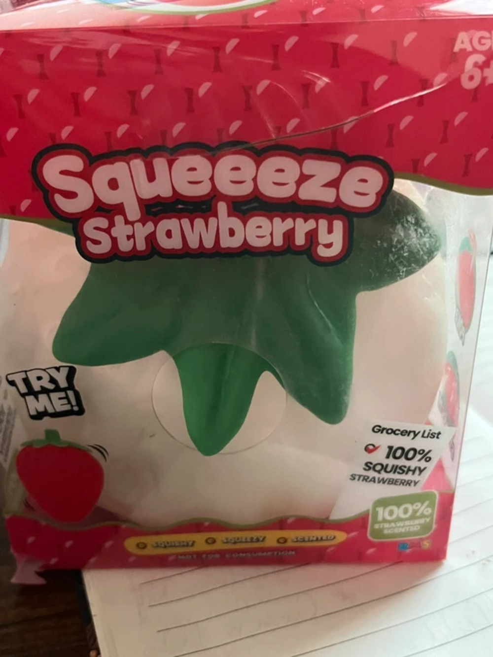 JUMBO Squeeze Color Changing Strawberry Squishy Toy Scented Stress Ball